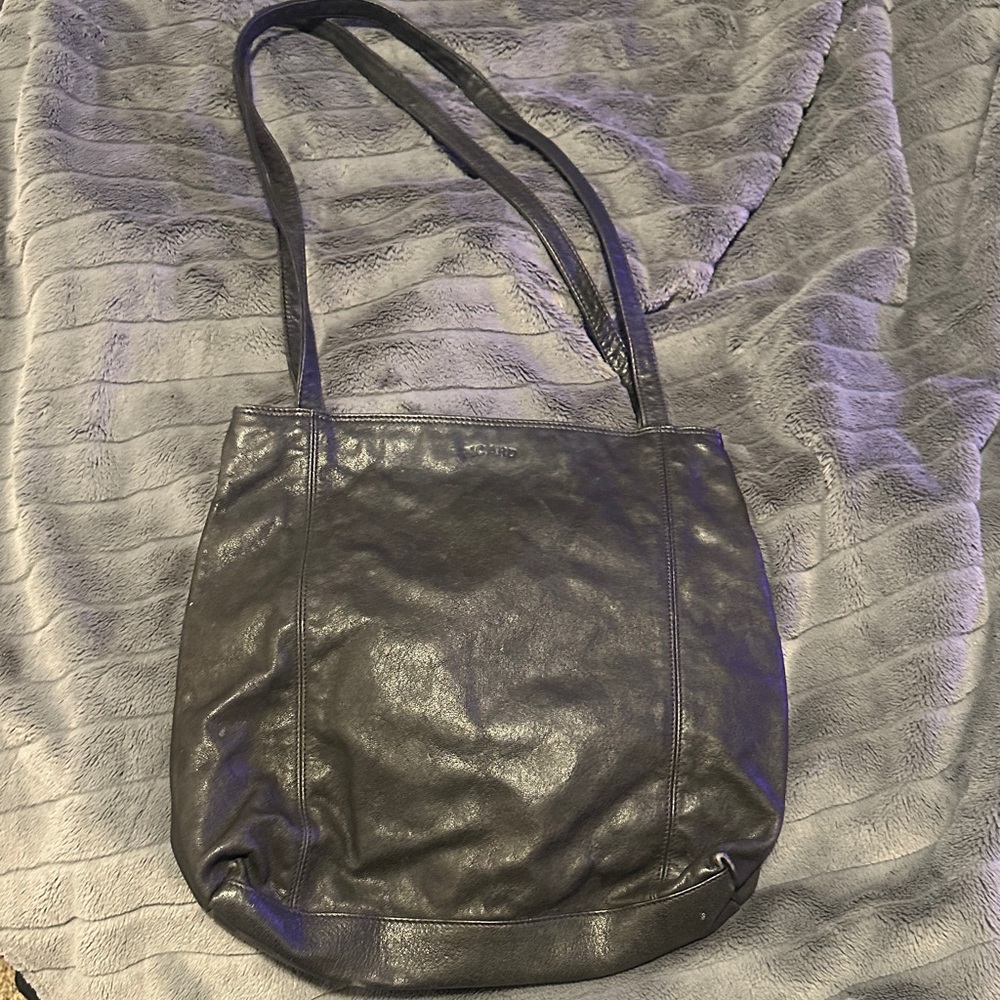Vintage Picard Germany Black Leather Shoulder Bag